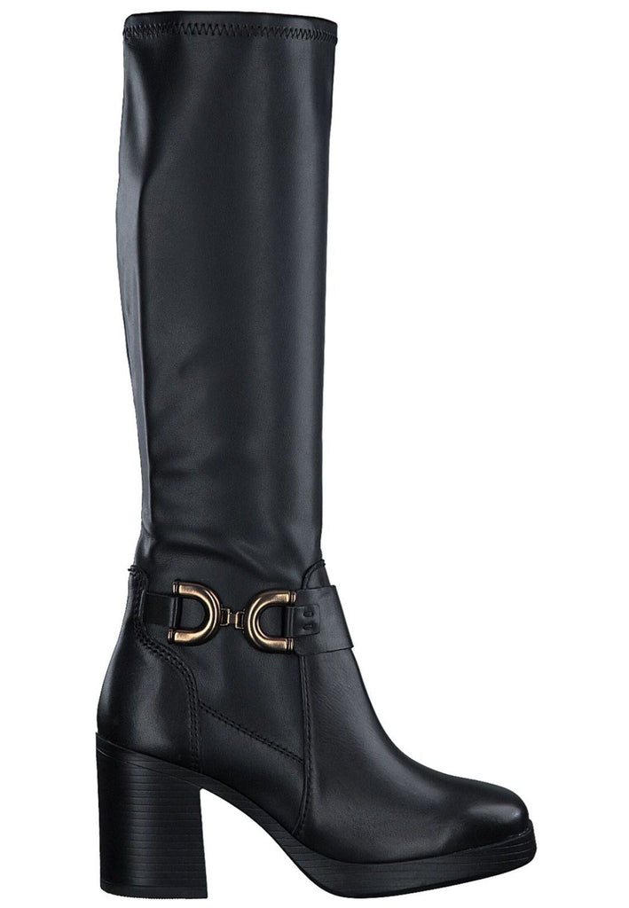 Marco Tozzi Stiefel Leder/Synthetik Schwarz Warmfutter