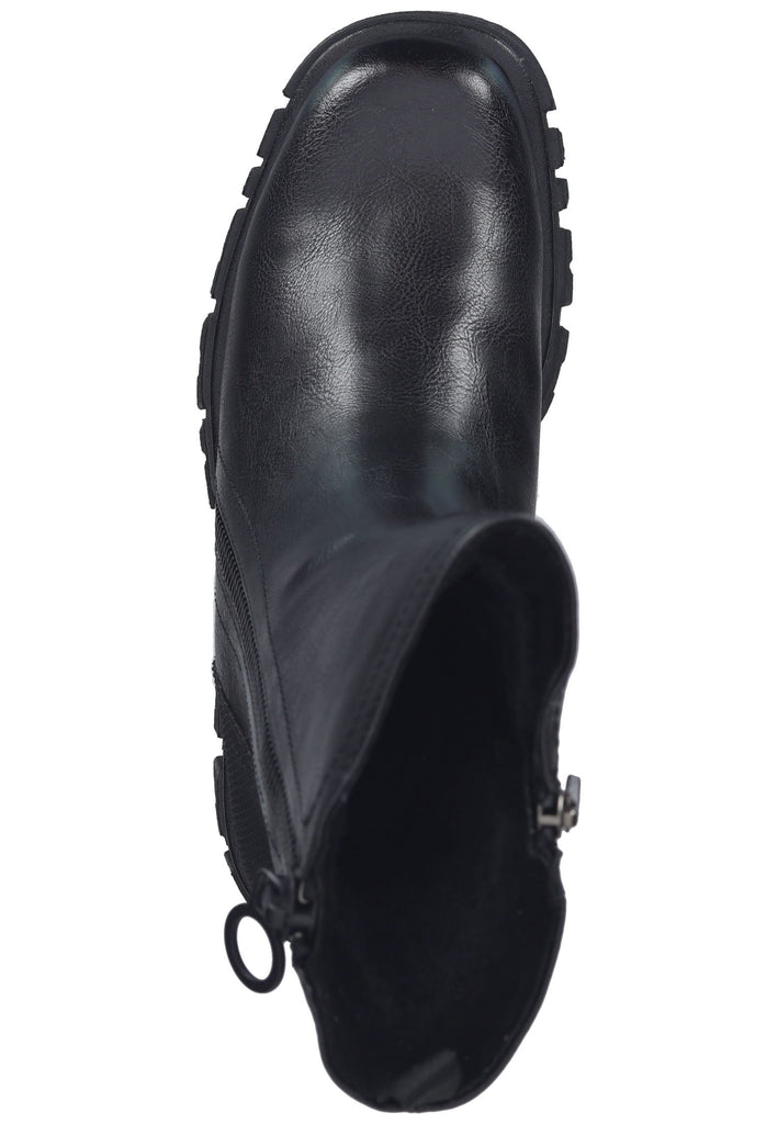Marco Tozzi Stiefelette Lederimitat Schwarz Warmfutter