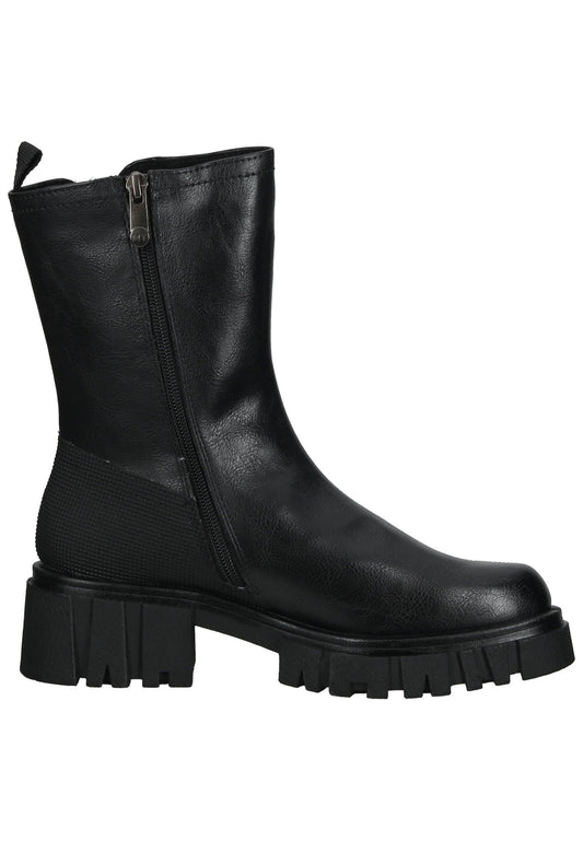 Marco Tozzi Stiefelette Lederimitat Schwarz Warmfutter