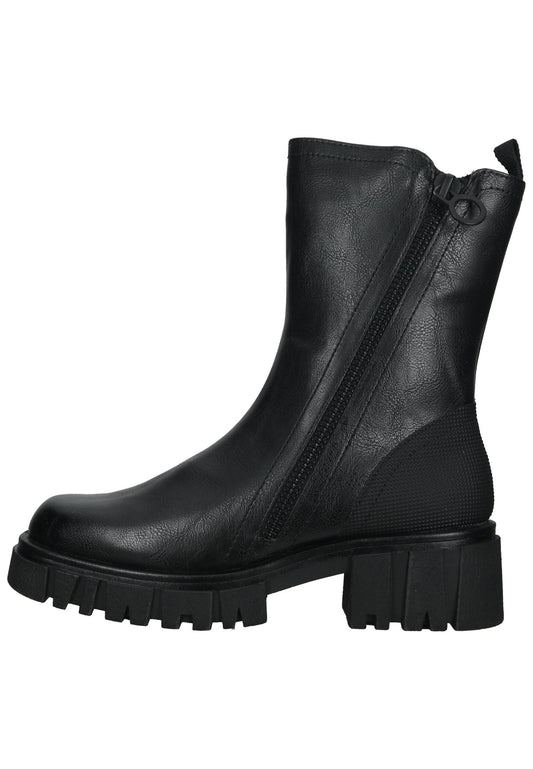 Marco Tozzi Stiefelette Lederimitat Schwarz Warmfutter