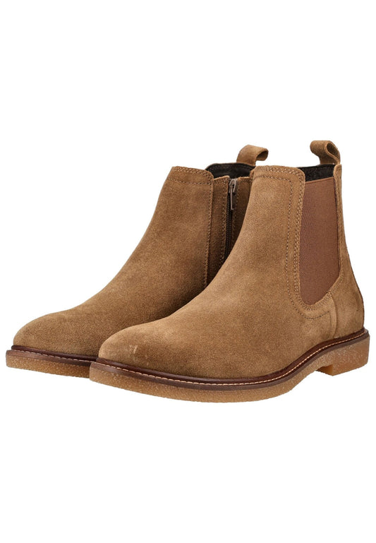 Marco Tozzi Stiefelette Veloursleder/Textil Cognac