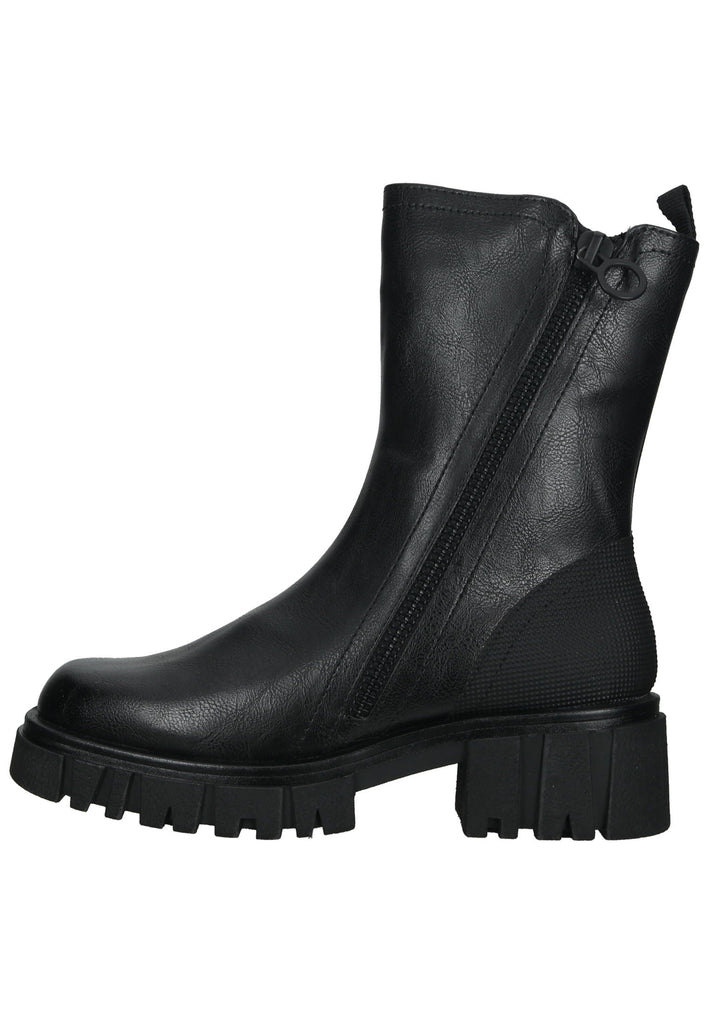Stiefeletten Marco Tozzi Stiefelette Lederimitat Schwarz Warmfutter