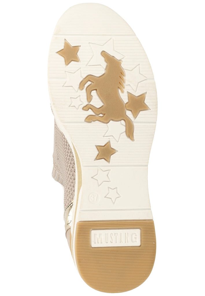 Mustang Halbschuhe Lederimitat/Textil Beige