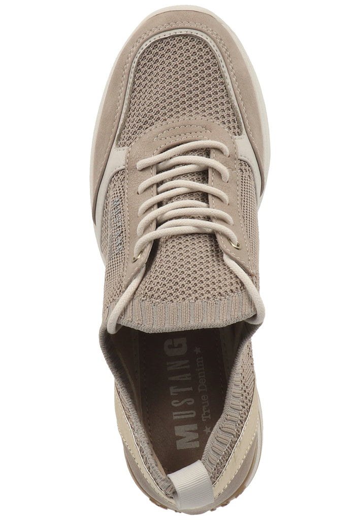 Mustang Halbschuhe Lederimitat/Textil Beige