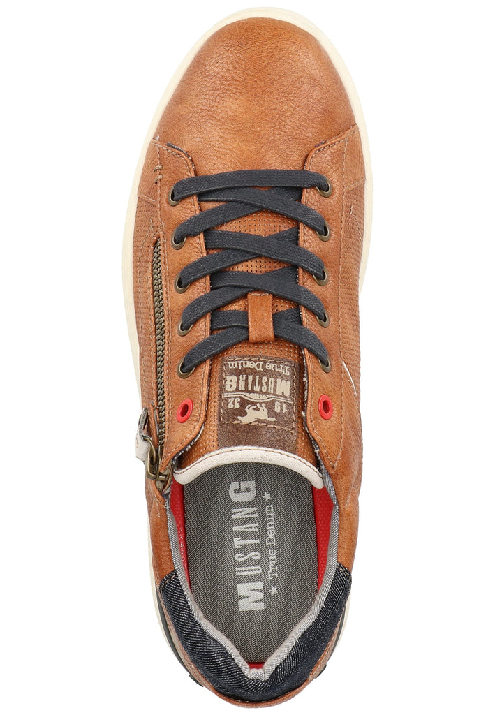 Mustang Halbschuhe Lederimitat/Textil Cognac