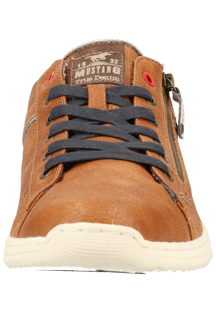 Mustang Halbschuhe Lederimitat/Textil Cognac
