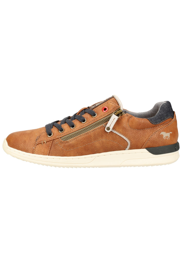 Mustang Halbschuhe Lederimitat/Textil Cognac
