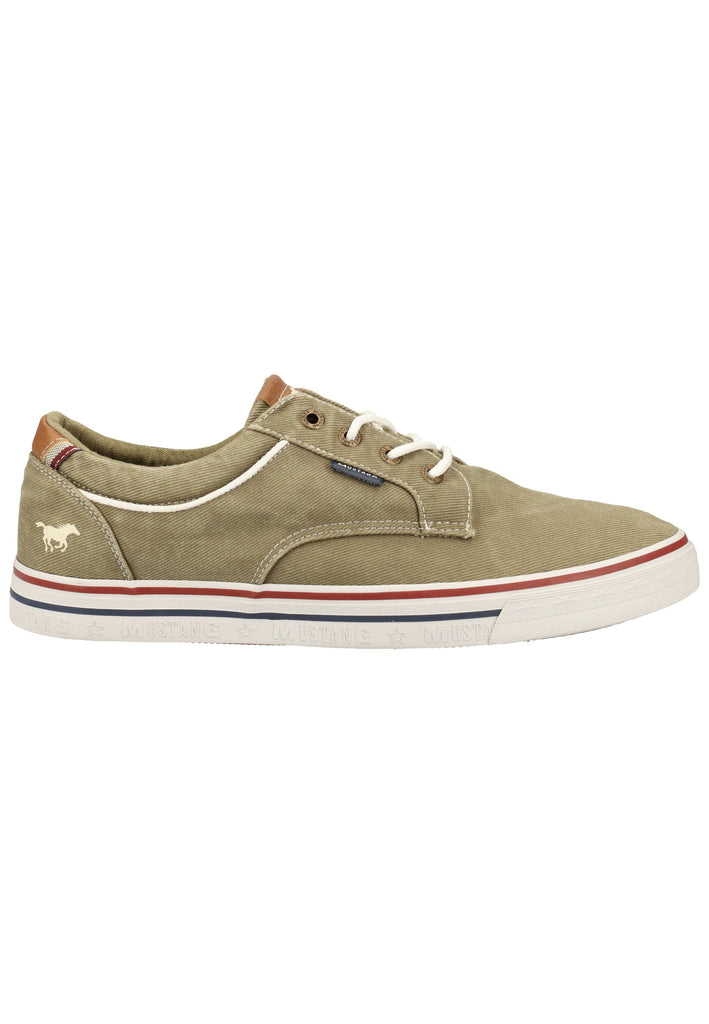 Mustang Halbschuhe Lederimitat/Textil Khaki
