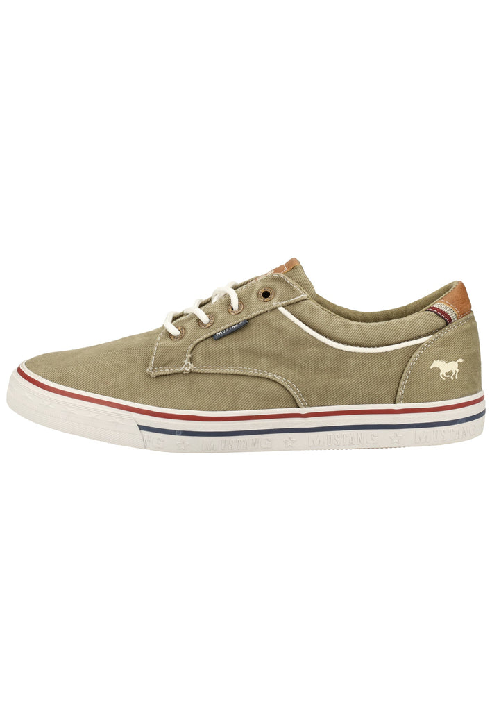 Mustang Halbschuhe Lederimitat/Textil Khaki