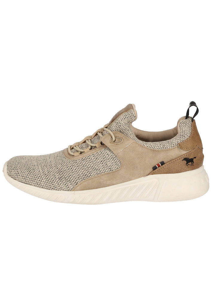 Mustang Halbschuhe Lederimitat/Textil Taupe