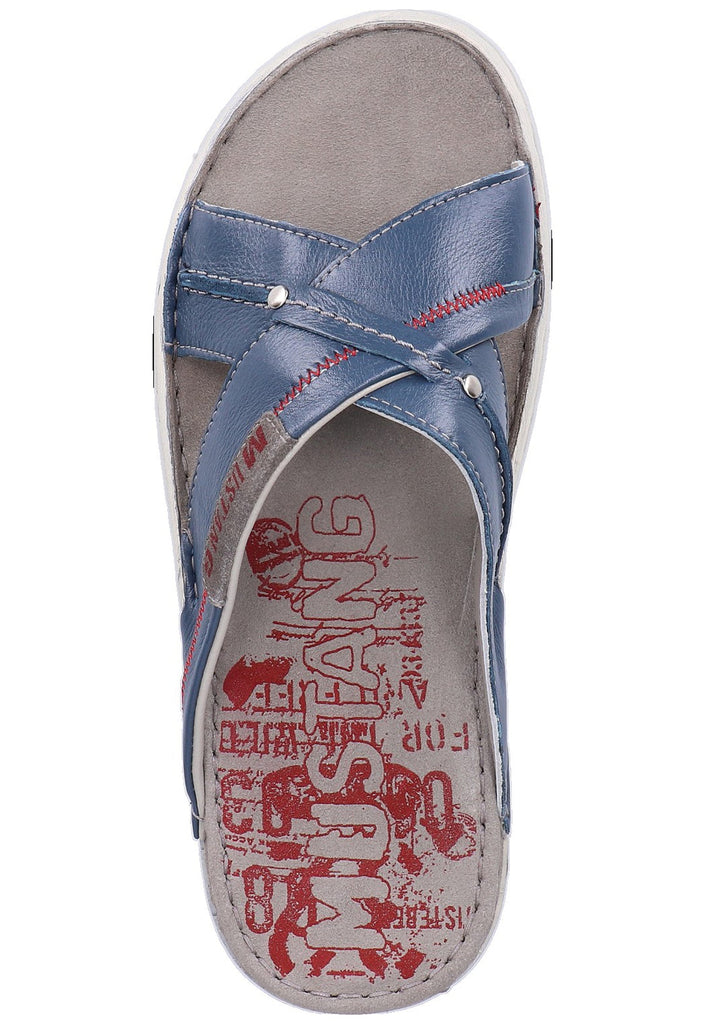 Mustang Pantoletten Leder Dunkelblau