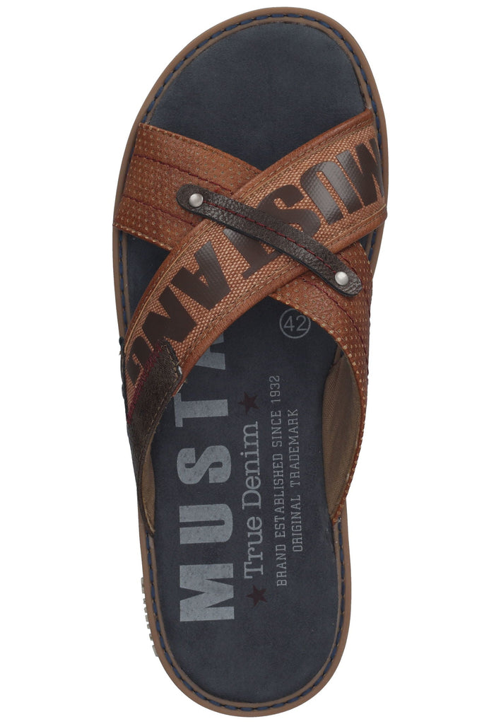 Mustang Pantoletten Lederimitat Cognac