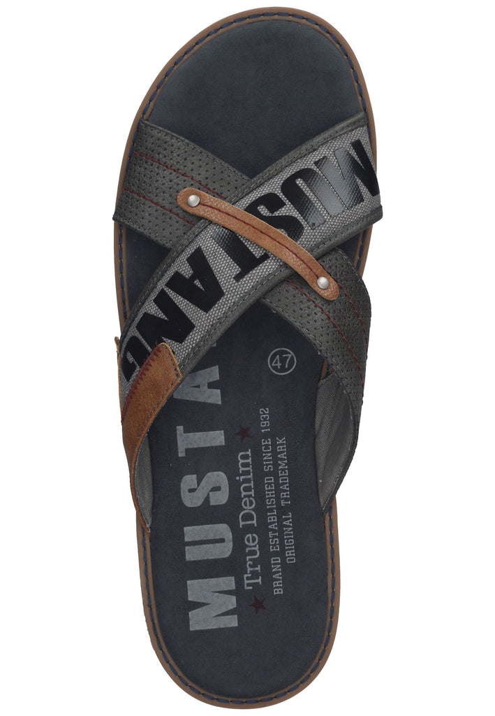 Mustang Pantoletten Lederimitat Dunkelgrau