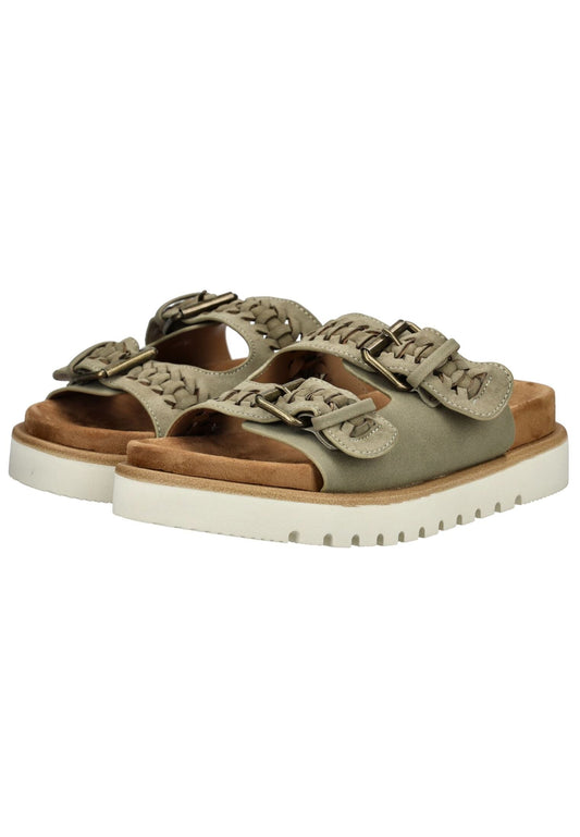 Mustang Pantoletten Lederimitat/Textil Khaki