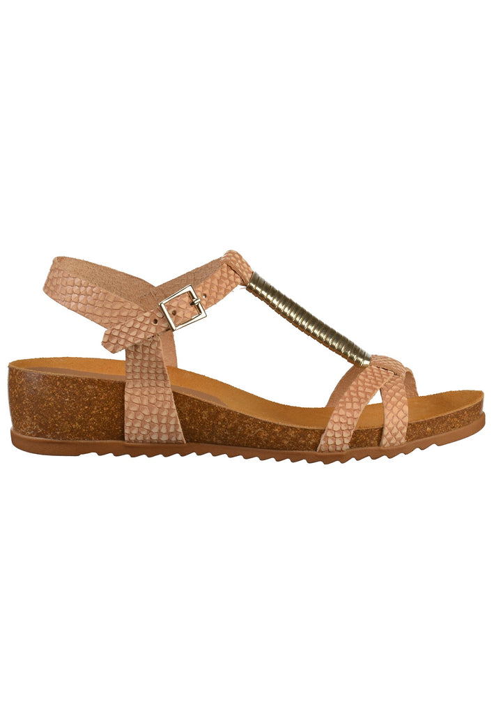 Mustang Sandalen Glattleder Beige