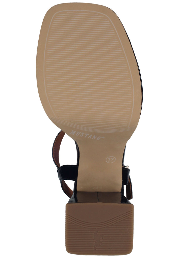 Mustang Sandalen Lederimitat Schwarz Lack