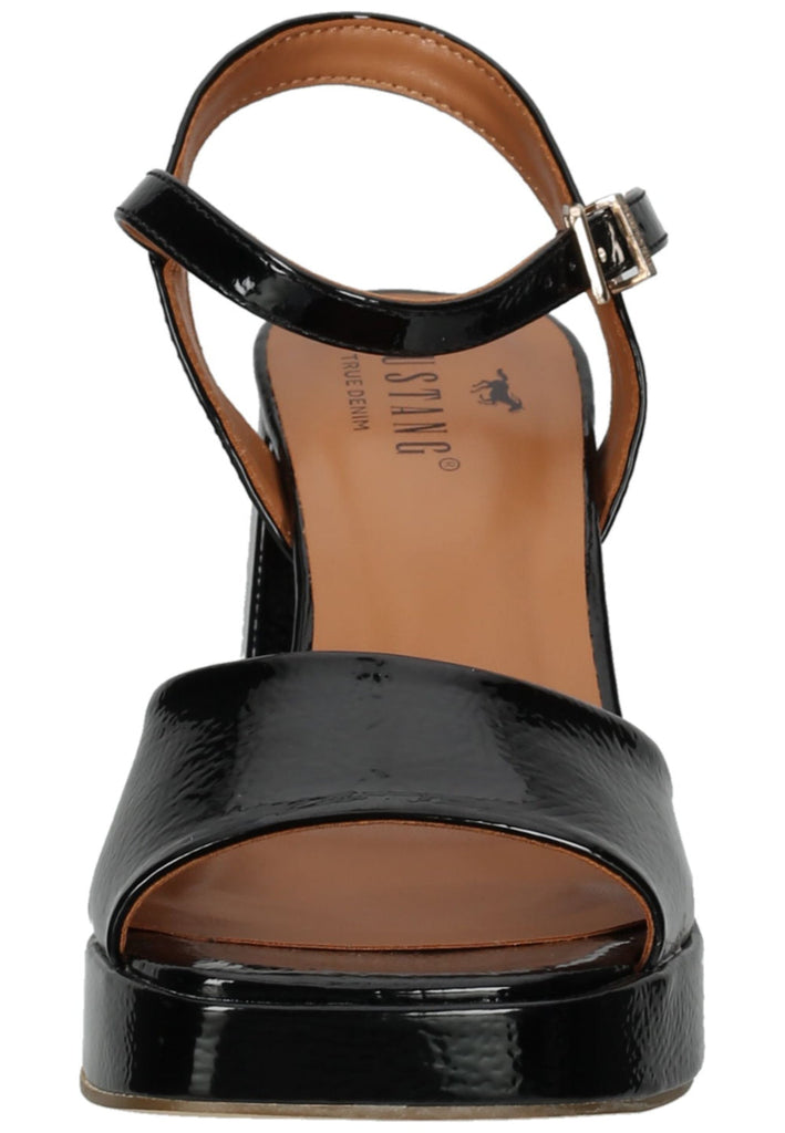 Mustang Sandalen Lederimitat Schwarz Lack