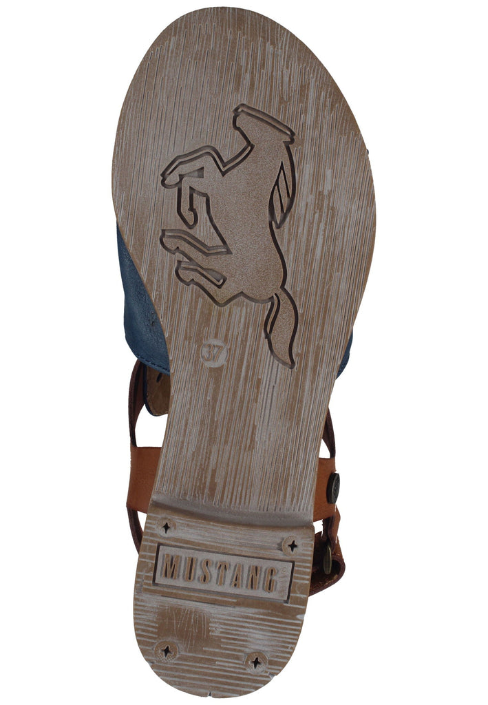 Mustang Sandalen Lederimitat/Textil Blau/Braun