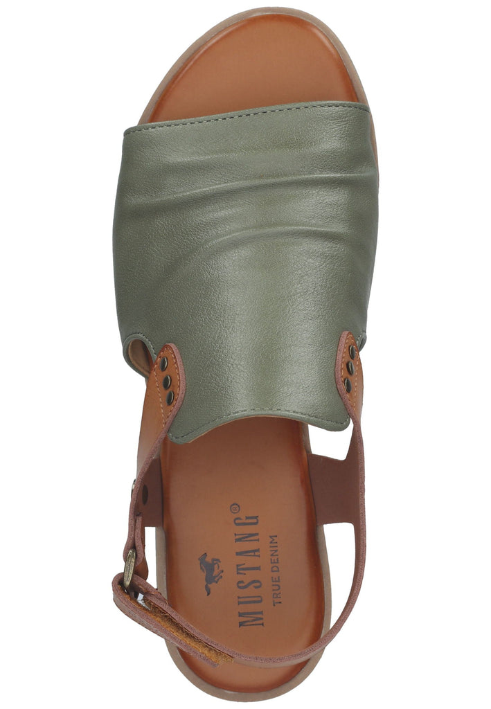 Mustang Sandalen Lederimitat/Textil Grün/Braun