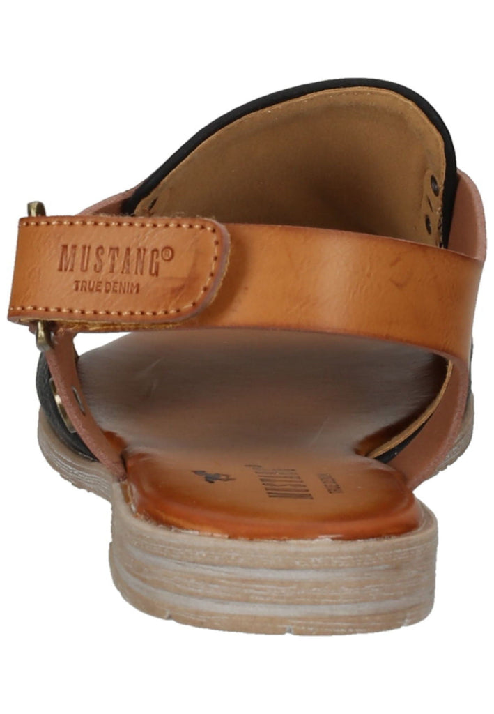 Mustang Sandalen Lederimitat/Textil Schwarz/Braun