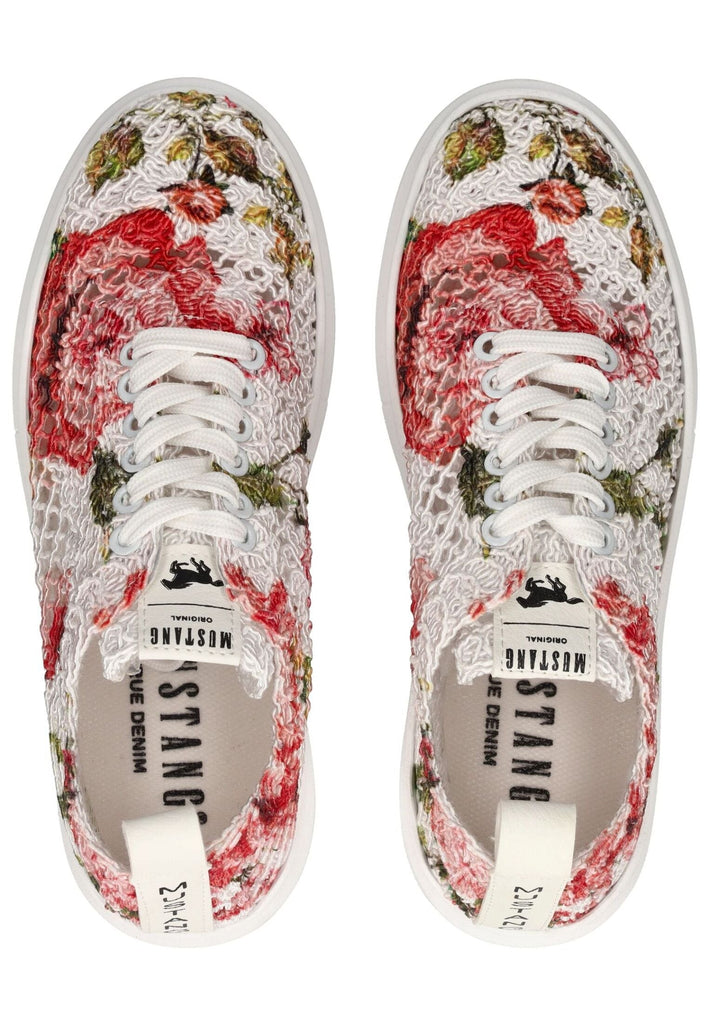 Mustang Sneaker Baumwolle Weiß/Rot