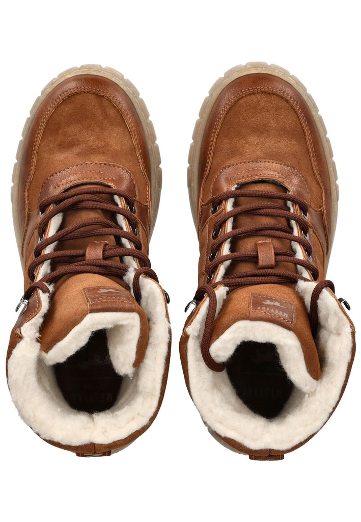 Mustang Sneaker Lederimitat Cognac Warmfutter