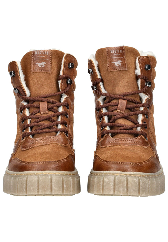 Mustang Sneaker Lederimitat Cognac Warmfutter