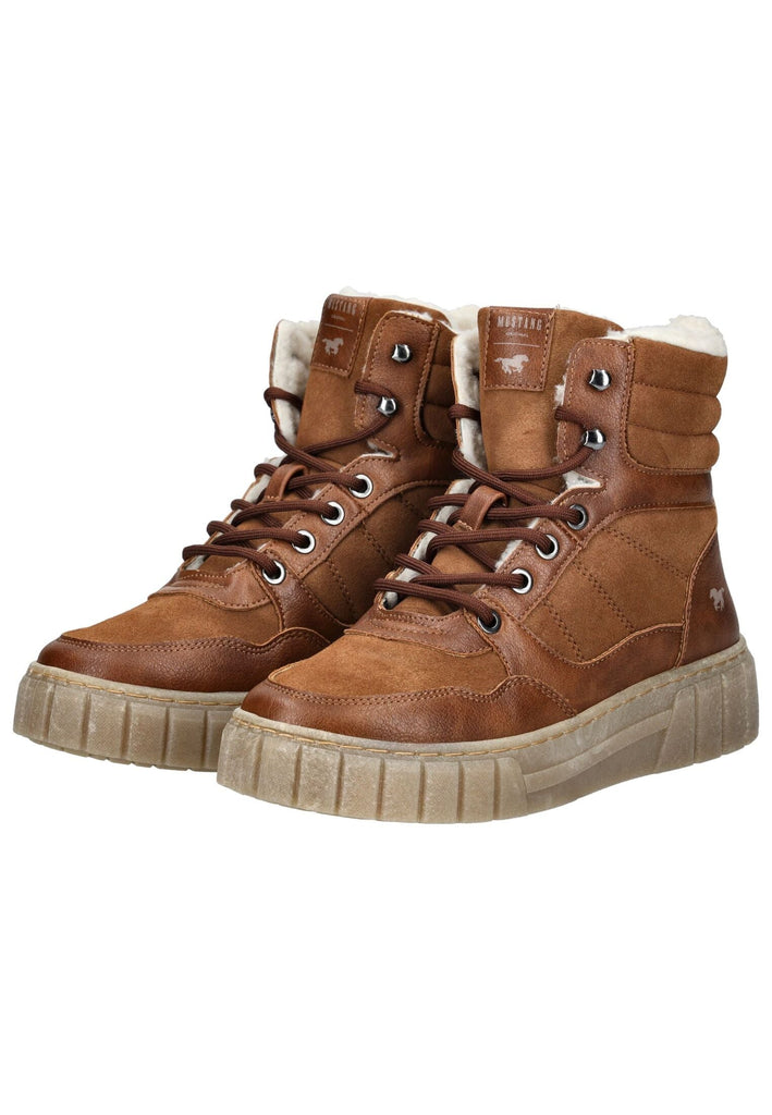 Mustang Sneaker Lederimitat Cognac Warmfutter