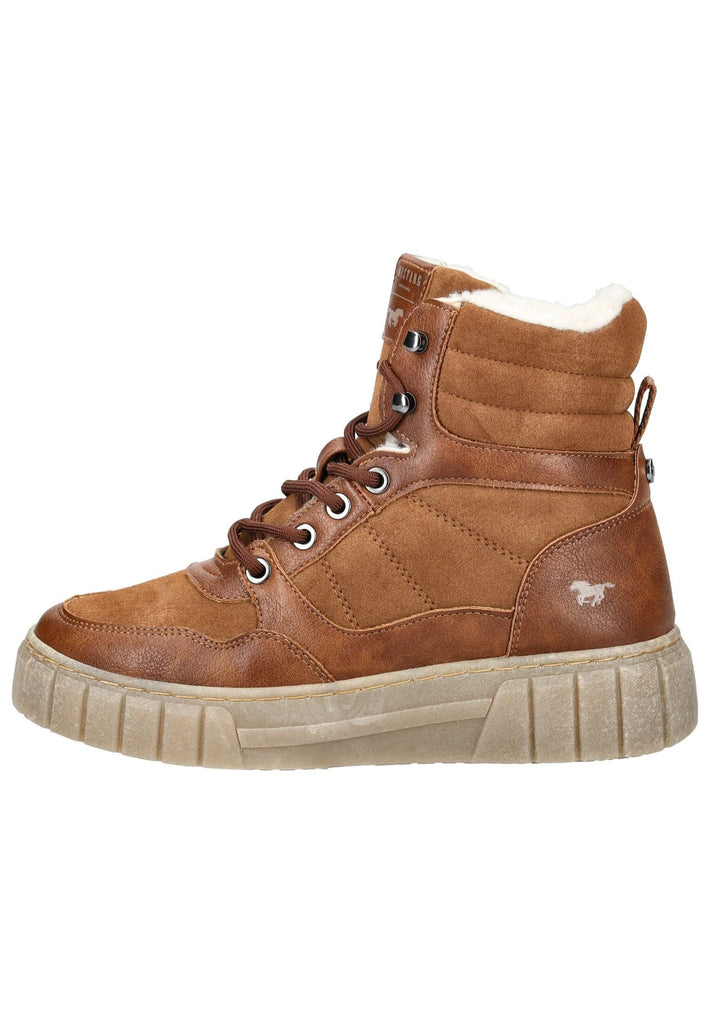 Mustang Sneaker Lederimitat Cognac Warmfutter