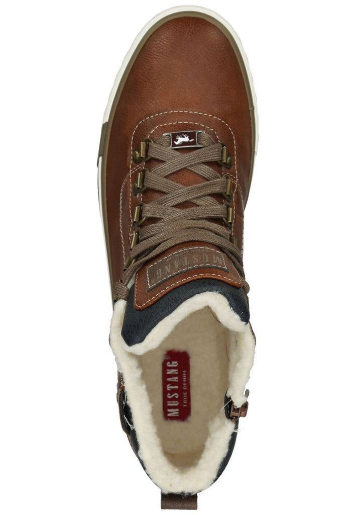 Mustang Sneaker Lederimitat Cognac Warmfutter