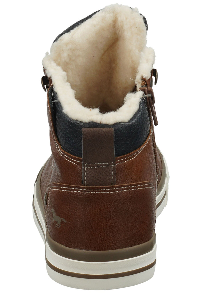 Mustang Sneaker Lederimitat Cognac Warmfutter
