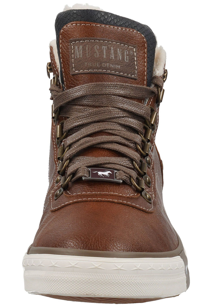 Mustang Sneaker Lederimitat Cognac Warmfutter
