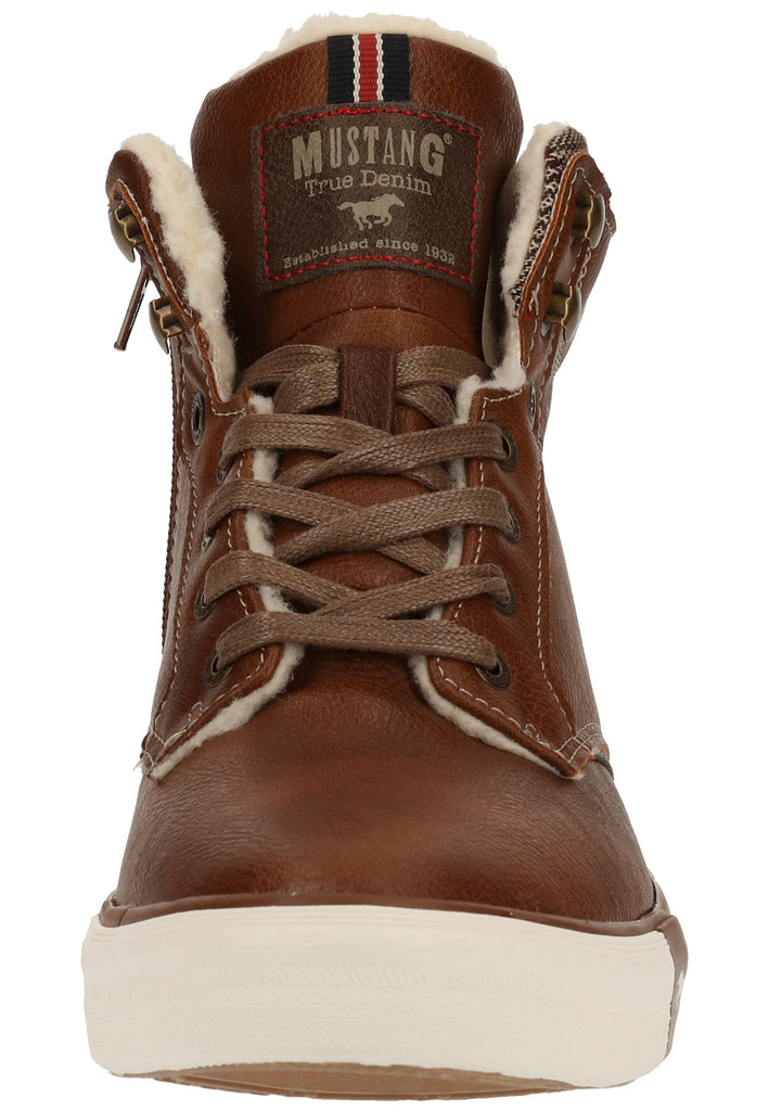 Mustang Sneaker Lederimitat Cognac Warmfutter