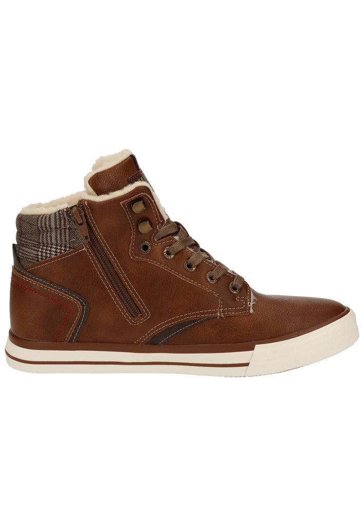 Mustang Sneaker Lederimitat Cognac Warmfutter