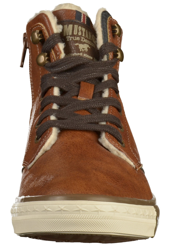 Mustang Sneaker Lederimitat Kastanie Warmfutter