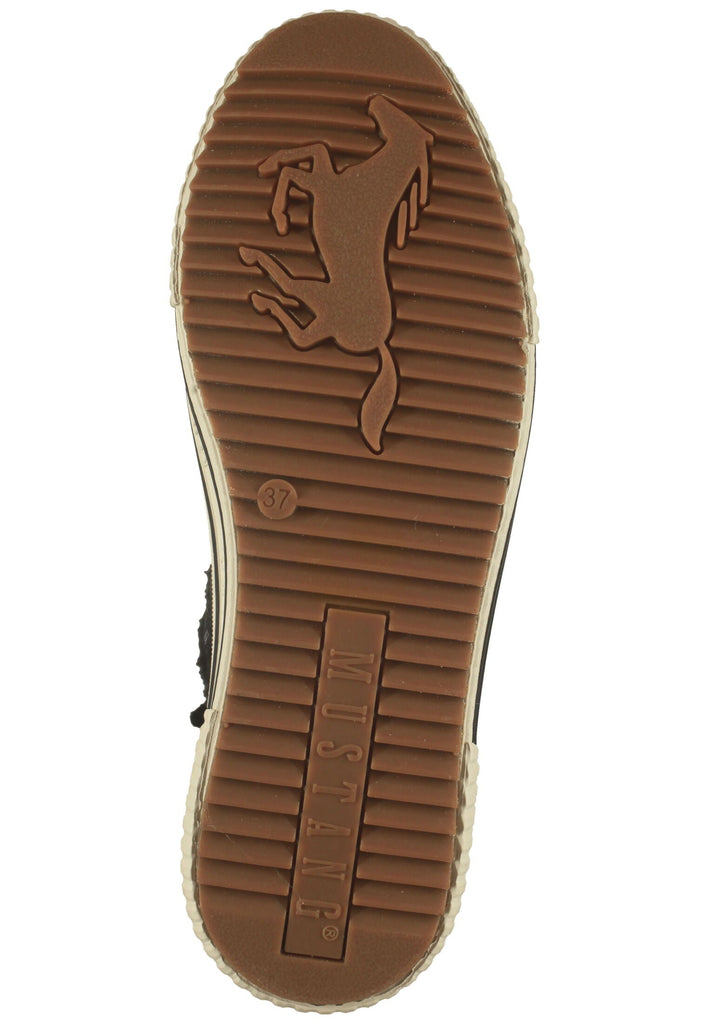 Mustang Sneaker Lederimitat Schwarz Warmfutter
