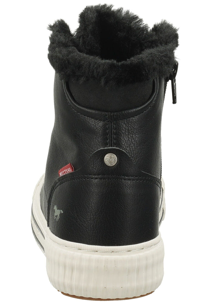 Mustang Sneaker Lederimitat Schwarz Warmfutter