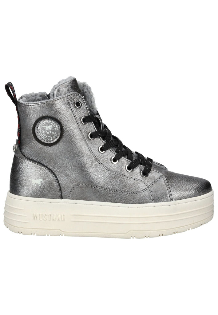 Mustang Sneaker Lederimitat Silber Warmfutter