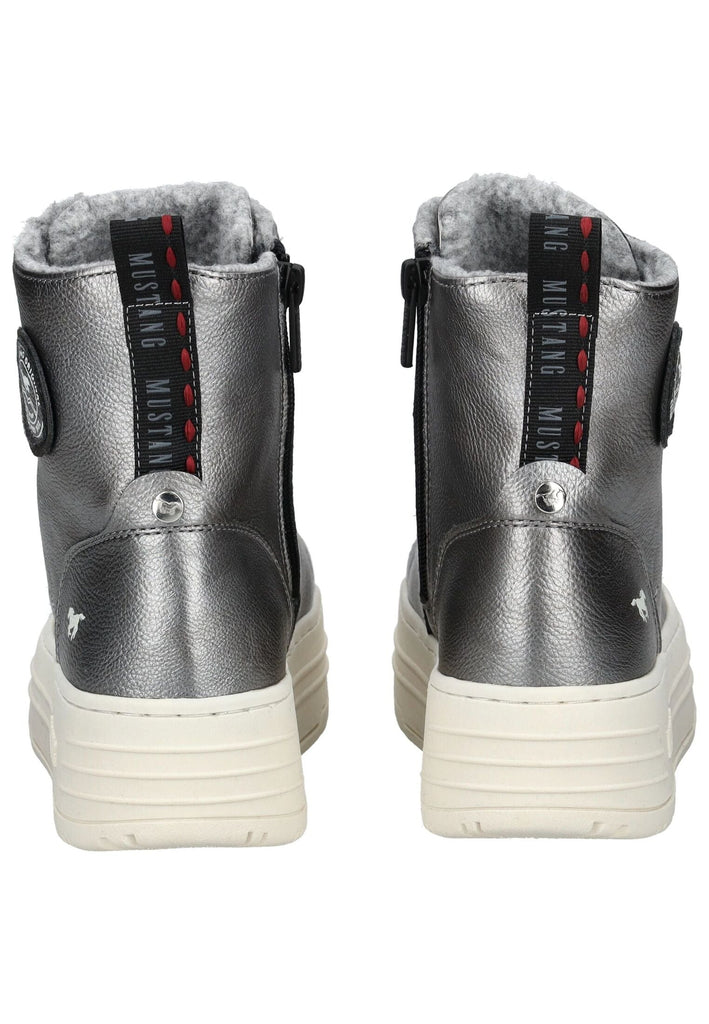 Mustang Sneaker Lederimitat Silber Warmfutter