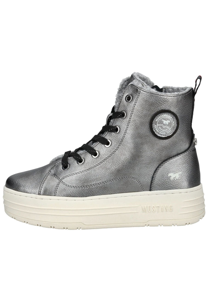 Mustang Sneaker Lederimitat Silber Warmfutter