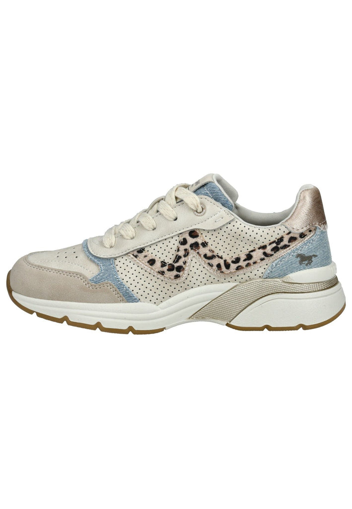 Mustang Sneaker Lederimitat/Textil Beige/Blau
