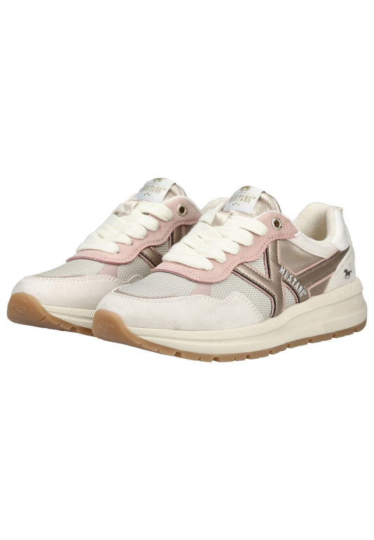 Mustang Sneaker Lederimitat/Textil Beige/Gold