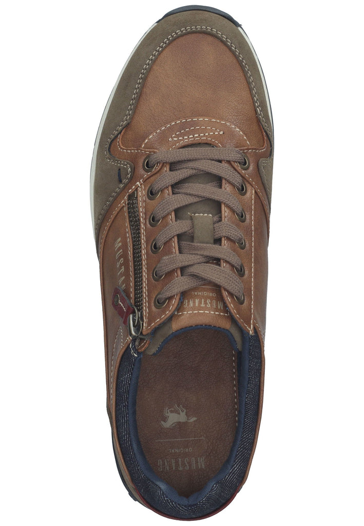 Mustang Sneaker Lederimitat/Textil Hellbraun