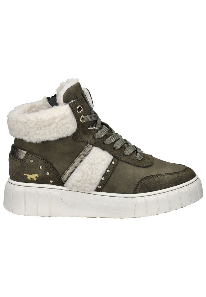 Mustang Sneaker Lederimitat/Textil Military Warmfutter