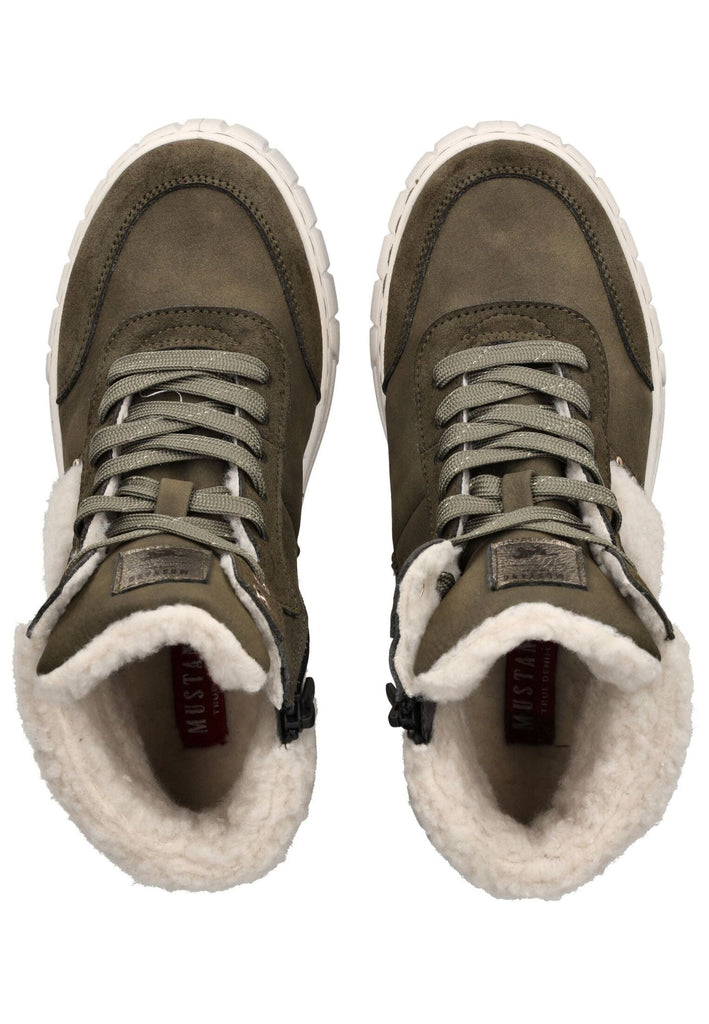 Mustang Sneaker Lederimitat/Textil Military Warmfutter