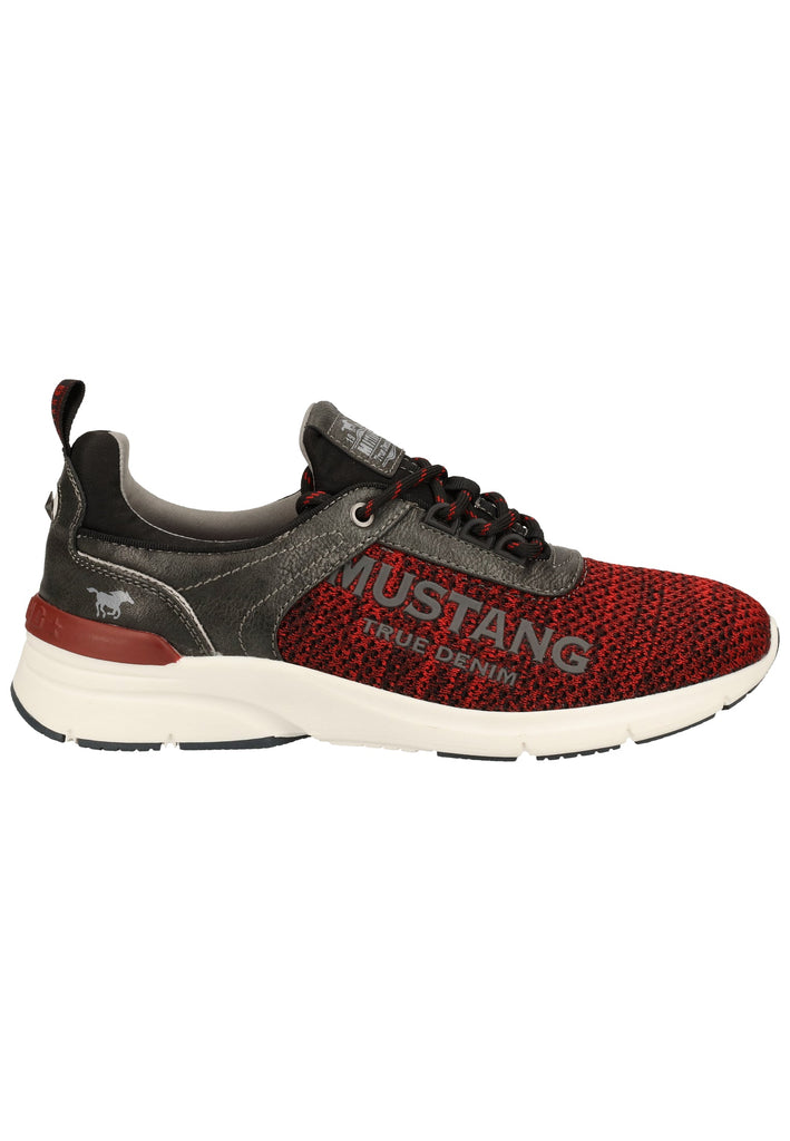 Mustang Sneaker Lederimitat/Textil Rot/Schwarz