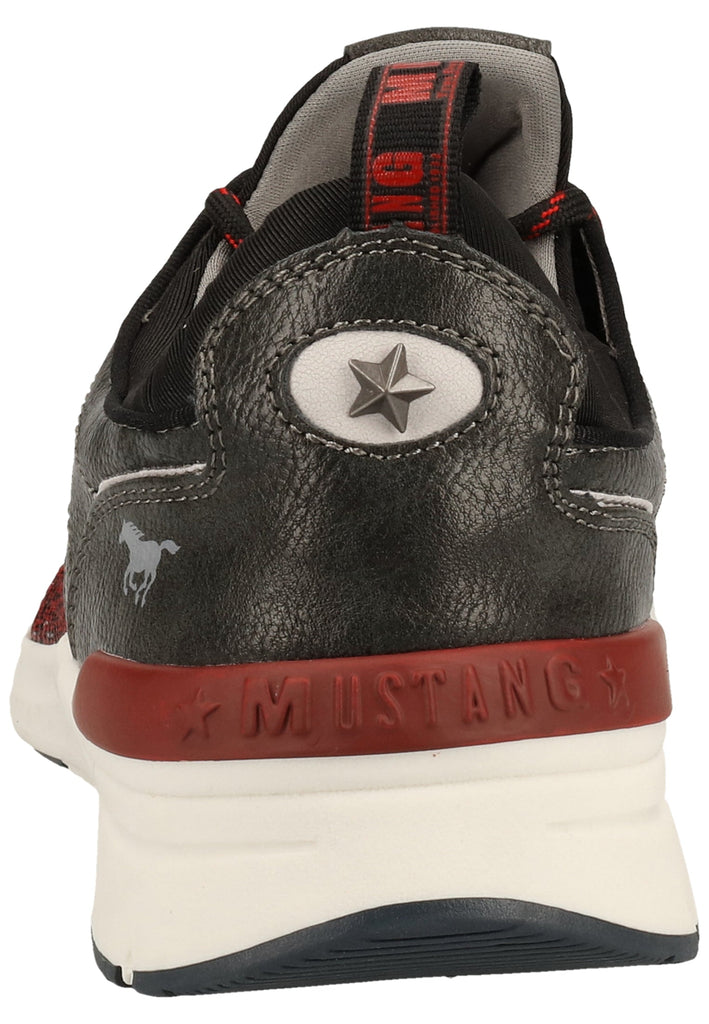 Mustang Sneaker Lederimitat/Textil Rot/Schwarz
