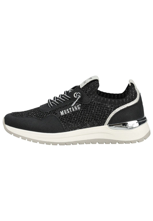 Mustang Sneaker Lederimitat/Textil Schwarz/Silber