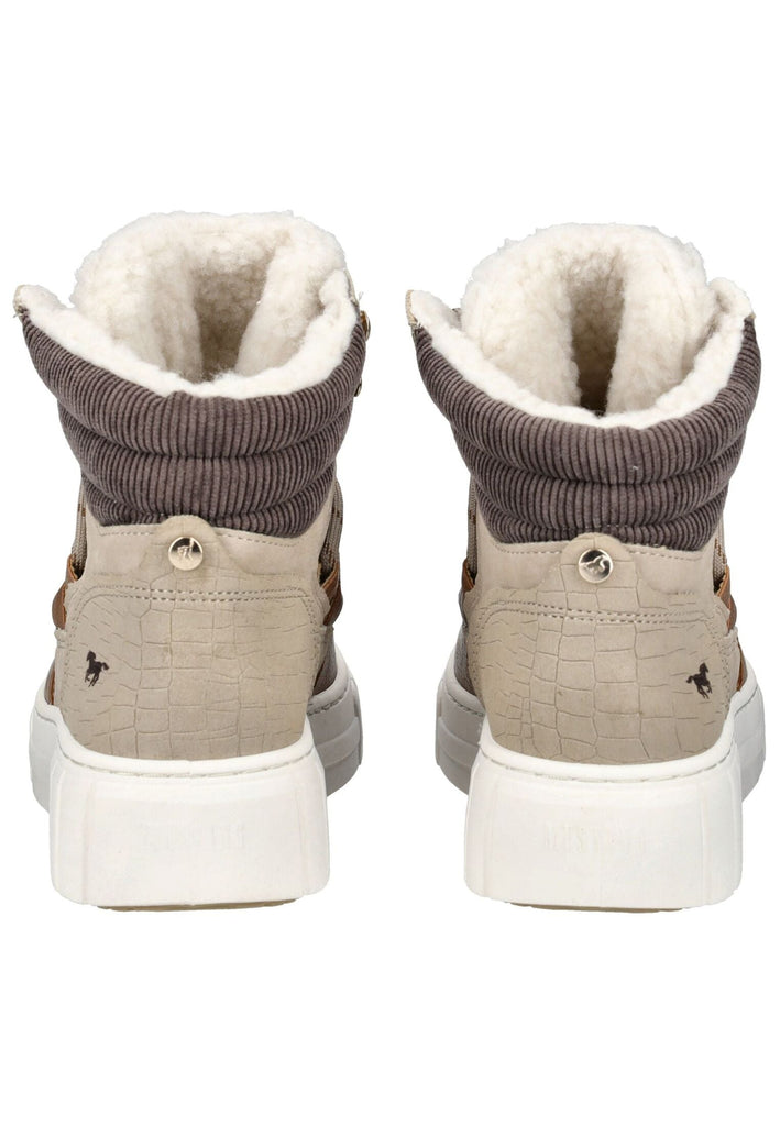 Mustang Sneaker Lederimitat/Textil Taupe Warmfutter