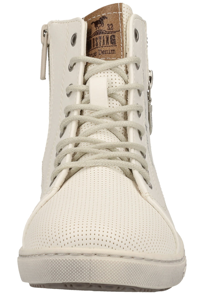 Mustang Sneaker Lederimitat/Textil Weiß
